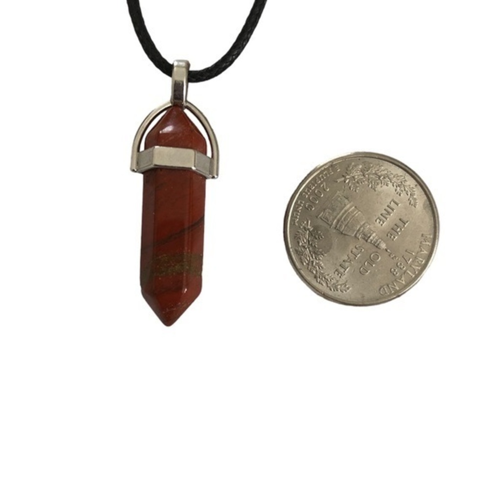 PENDANT HEALING BURNT ORANGE PROTECTION STONE NECKLACE